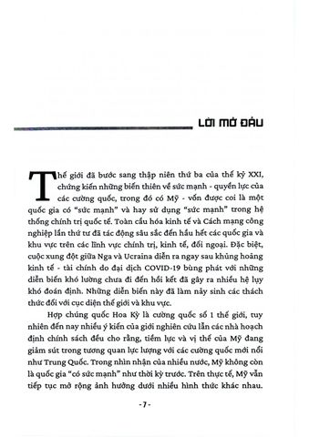  Quyền Lực Mỹ Trong Quan Hệ Ngoại Giao Tiếp Cận Từ Góc Độ Lịch Sử Và Văn Hóa (Sách Chuyên Khảo) - PGS.TS. Đặng Cẩm Tú (XB 2023) 