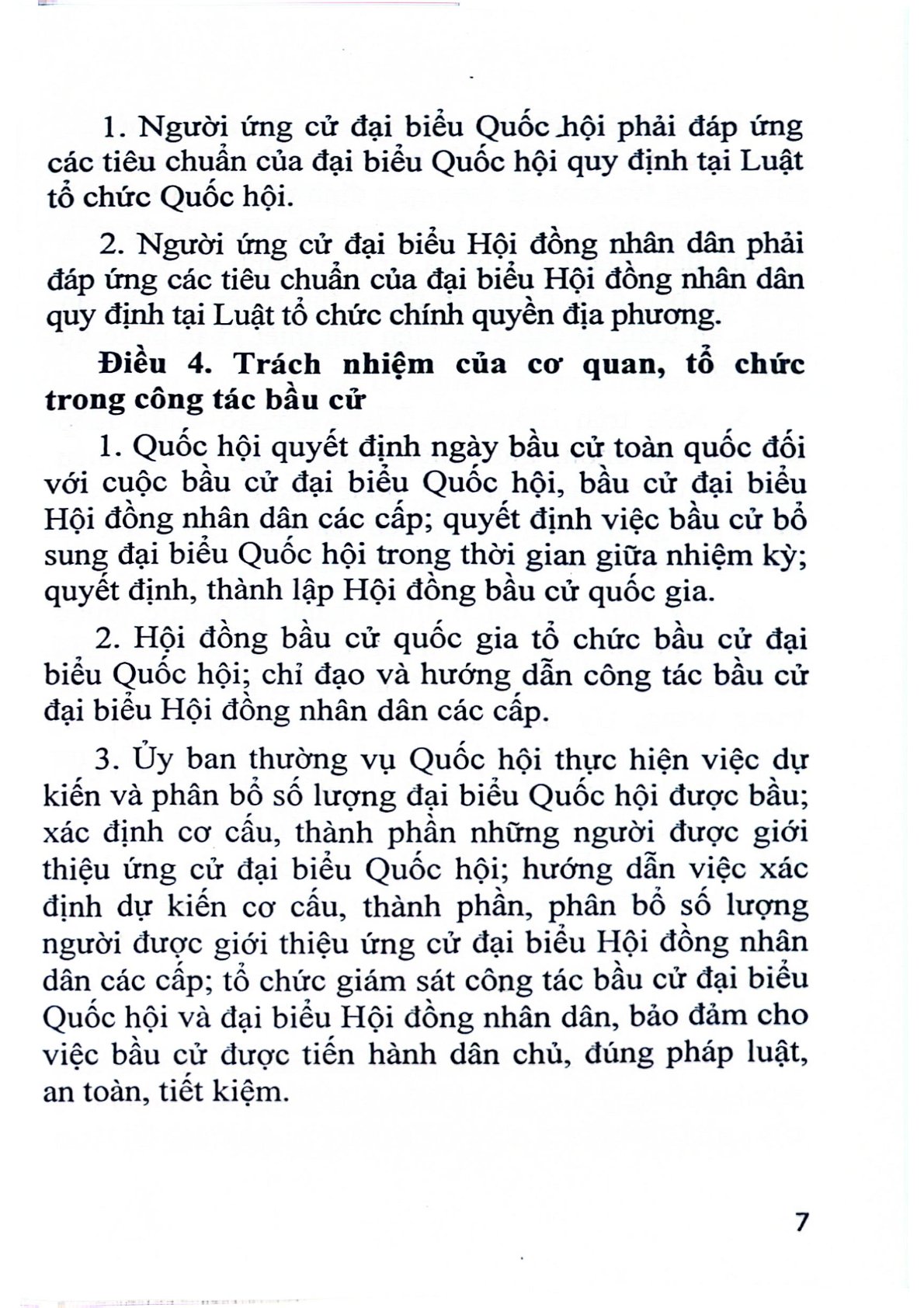 Luật Bầu Cử Đại Biểu Quốc Hội Và Đại Biểu Hội Đồng Nhân Dân  - Quốc hội