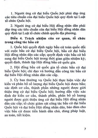  Luật Bầu Cử Đại Biểu Quốc Hội Và Đại Biểu Hội Đồng Nhân Dân  - Quốc hội 
