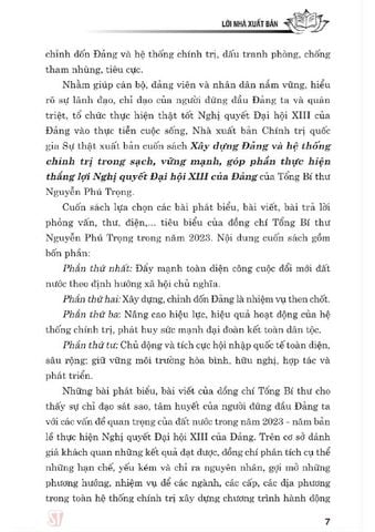  Xây Dựng Đảng Và Hệ Thống Chính Trị Trong Sạch, Vững Mạnh - Góp Phần Thực Hiện Thắng Lợi Nghị Quyết Đại Hội XIII Của Đảng - Nguyễn Phú Trọng (XB 2024) 