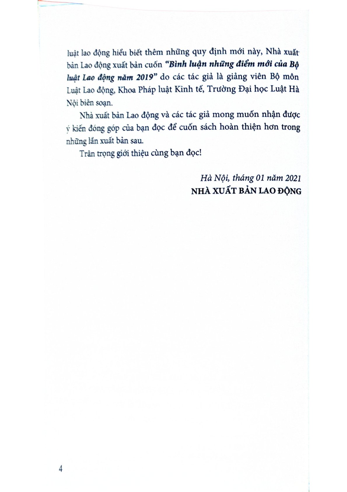 Bình Luận Những Điểm Mới Của Bộ Luật Lao Động Năm 2019 - PGS.TS.Trần Thị Thúy Lâm
TS. Đỗ Thị Dung