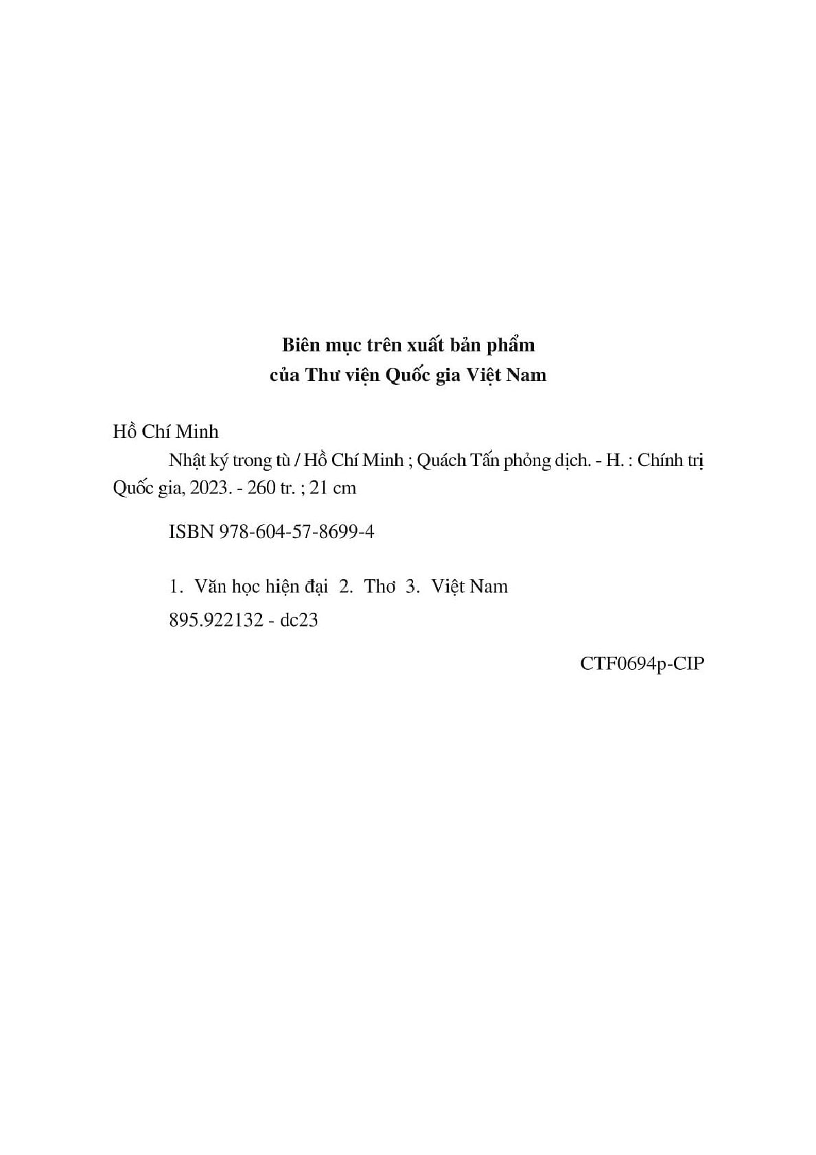 Nhật Ký Trong Tù - Hồ Chí Minh