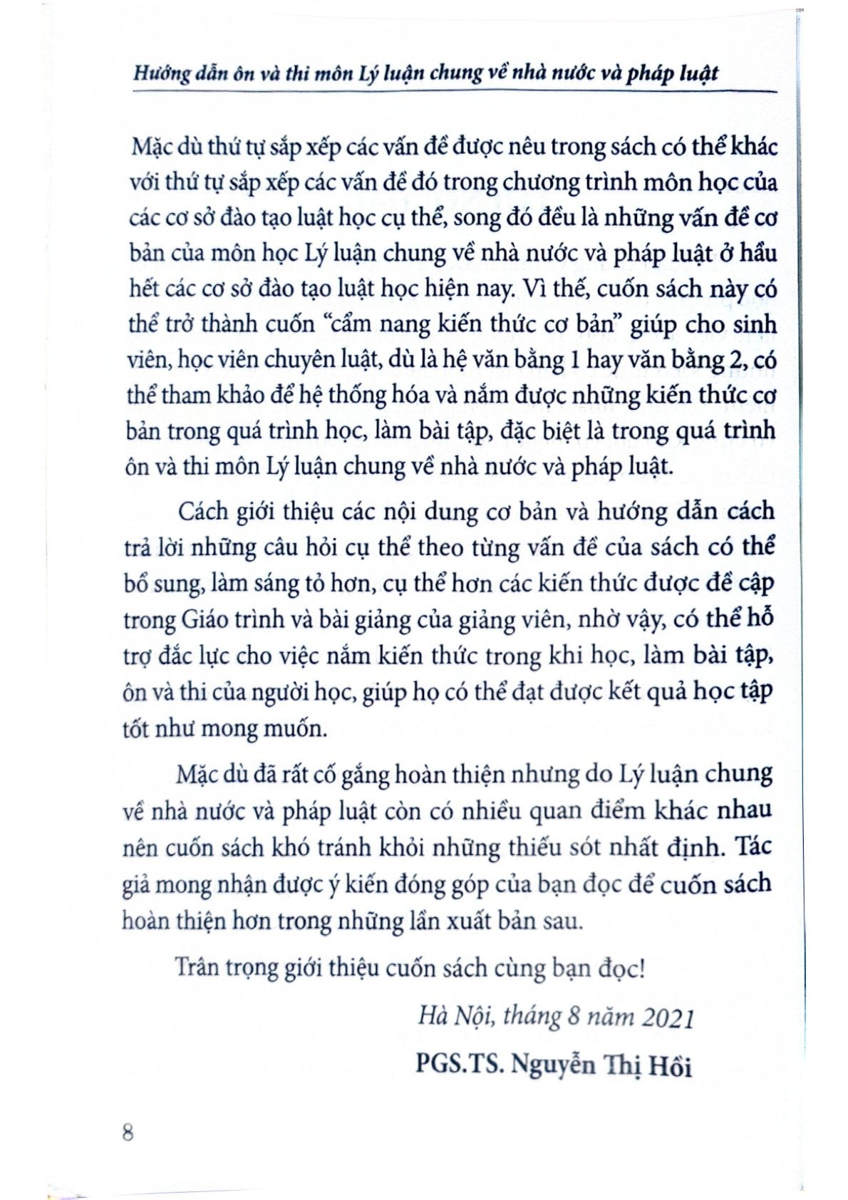 Hướng Dẫn Ôn Và Thi Môn Lý Luận Chung Về Nhà Nước Và Pháp Luật - PGS.TS. Nguyễn Thị Hồi
