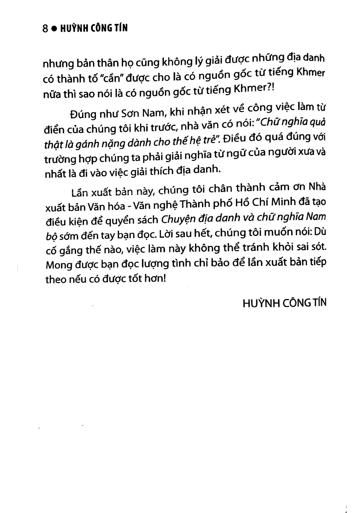 Chuyện Địa Danh Chữ Nghĩa Nam Bộ - Huỳnh Công Tín