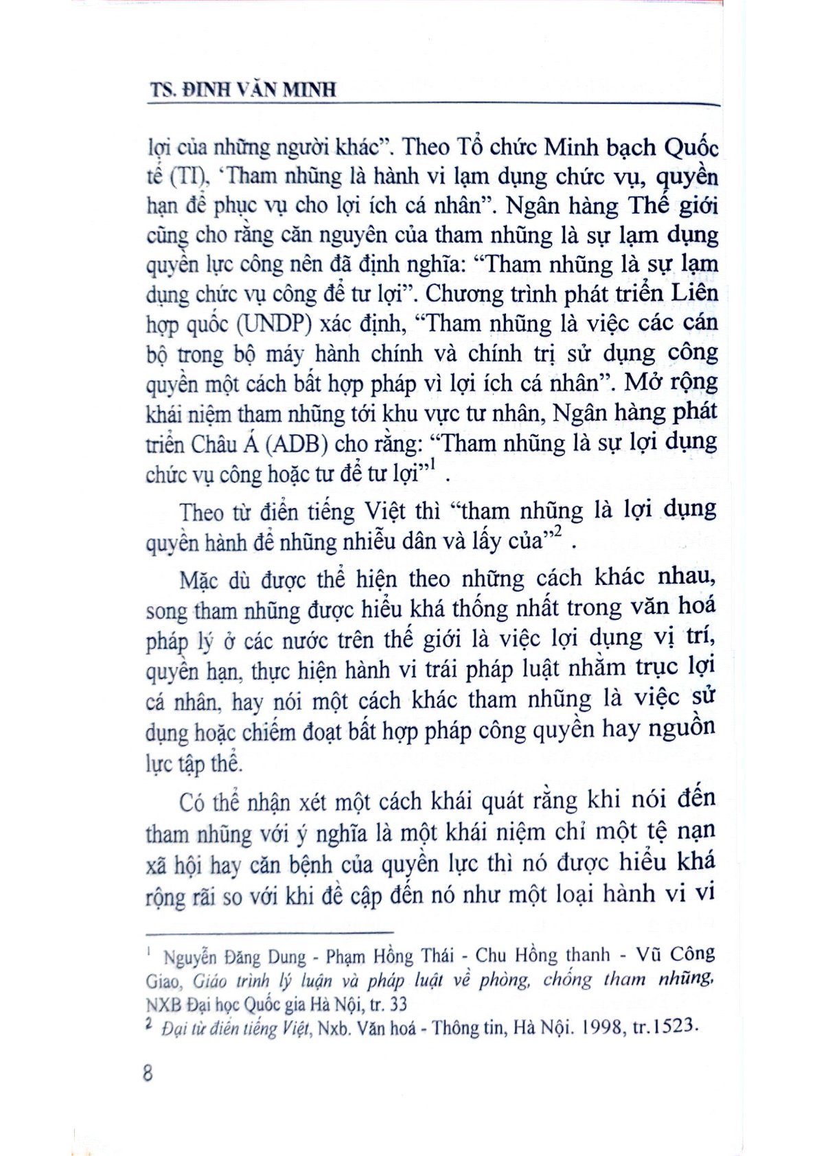 Một Số Vấn Đề Về Tham Nhũng Và Nhũng Nội Dung Cơ Bản Của Luật Phòng, Chống Tham Nhũng Năm 2018  - TS. Đinh Văn Minh