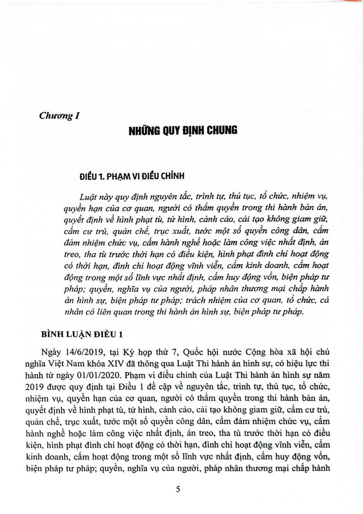 Bình Luận Luật Thi Hành Án Hình Sự Năm 2019 (Sách Chuyên Khảo) - Thượng tướng Lê Quý Vương