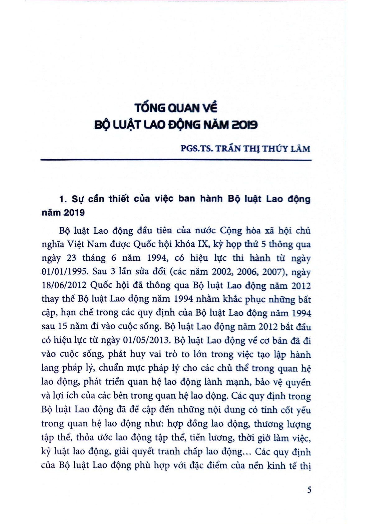 Bình Luận Những Điểm Mới Của Bộ Luật Lao Động Năm 2019 - PGS.TS.Trần Thị Thúy Lâm
TS. Đỗ Thị Dung