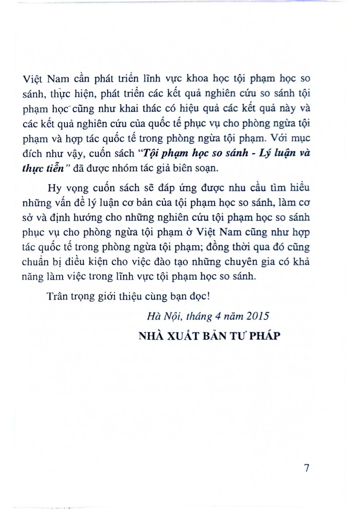Tội Phạm Học So Sánh - Lý Luận Và Thực Tiễn - PGS.TS Lê Thị Sơn
