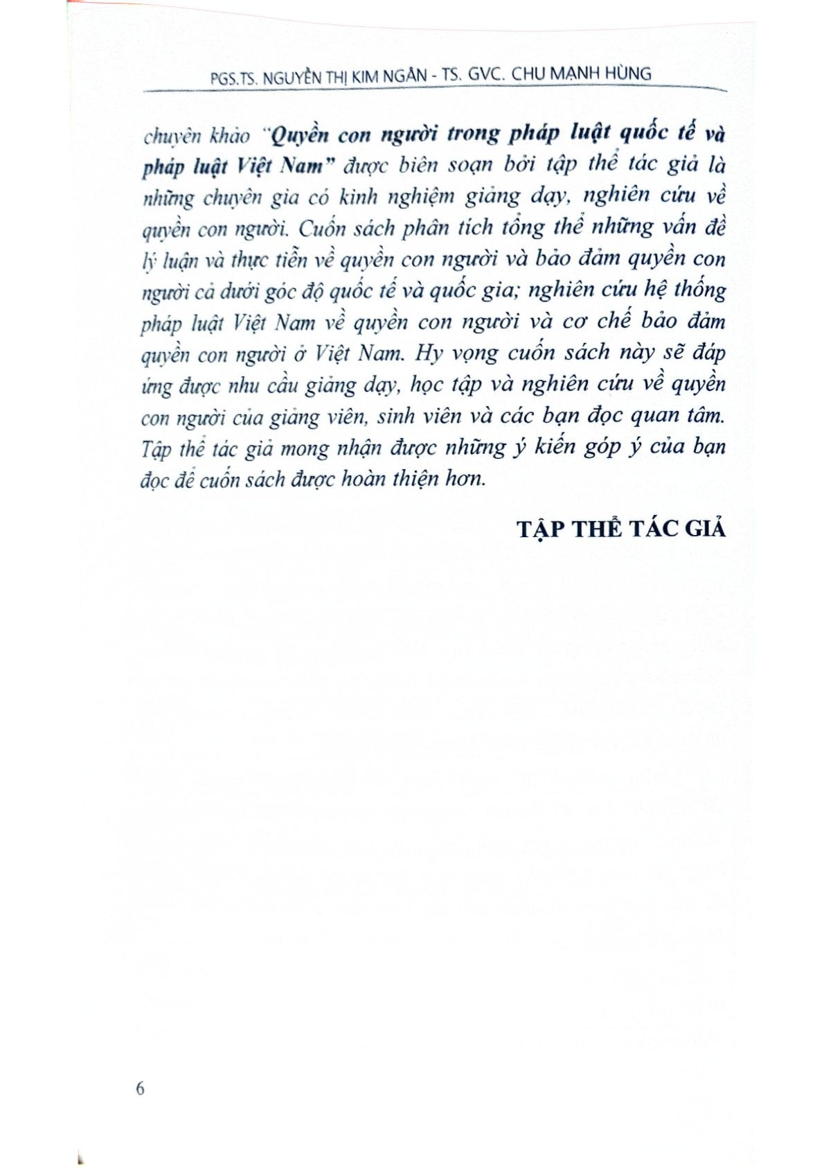 Quyền Con Người Trong Pháp Luật Quốc Tế Và Pháp Luật Việt Nam - PGS.TS.Nguyễn Thị Kim Ngân-TS.GVC.Chu Mạnh Hùng