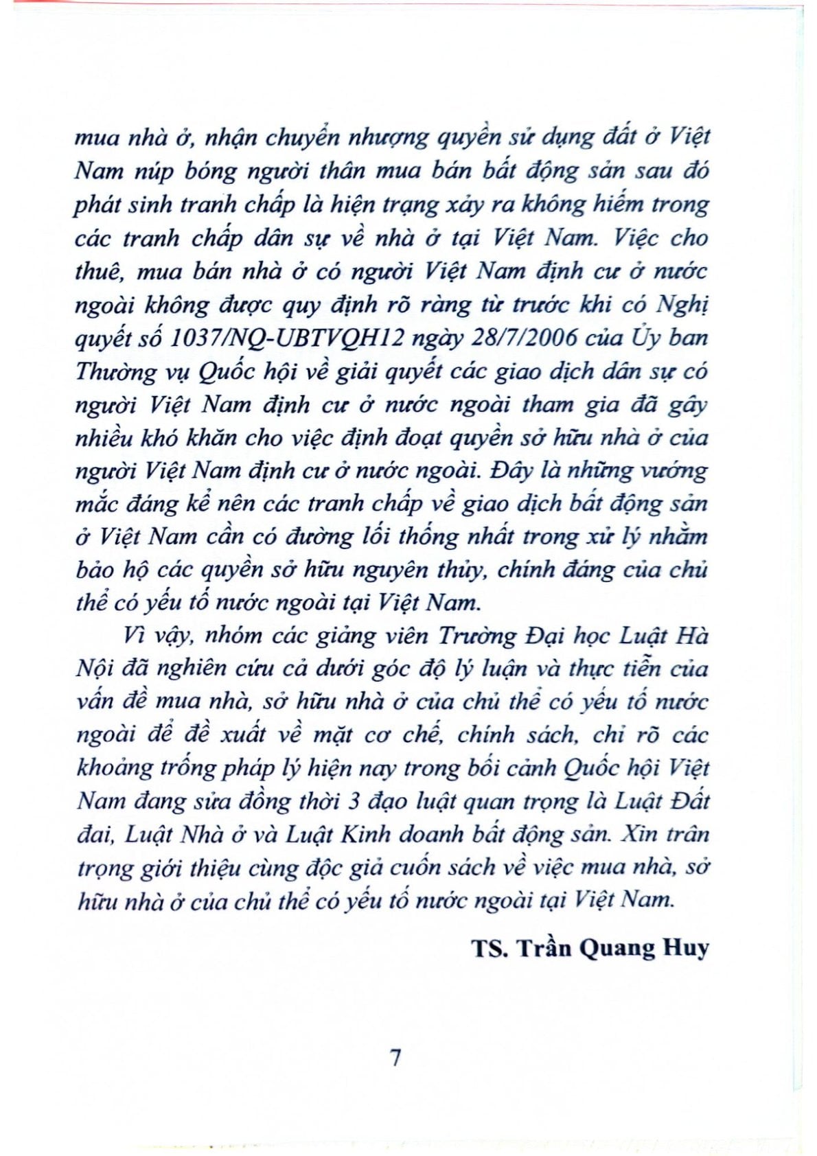 Quyền Sở Hữu Nhà Ở Của Chủ Thể Có Yếu Tố Nước Ngoài Tại Việt Nam  - TS.Trần Quang Huy
