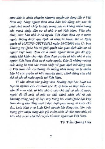  Quyền Sở Hữu Nhà Ở Của Chủ Thể Có Yếu Tố Nước Ngoài Tại Việt Nam  - TS.Trần Quang Huy 