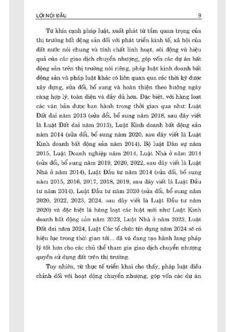  Pháp Luật Về Chuyển Nhượng, Góp Vốn Các Dự Án Bất Động Sản Của Doanh Nghiệp Kinh Doanh Bất Động Sản (Sách Chuyên Khảo) - PGS.TS Nguyễn Thị Nga (chủ biên) (XB 2024) 