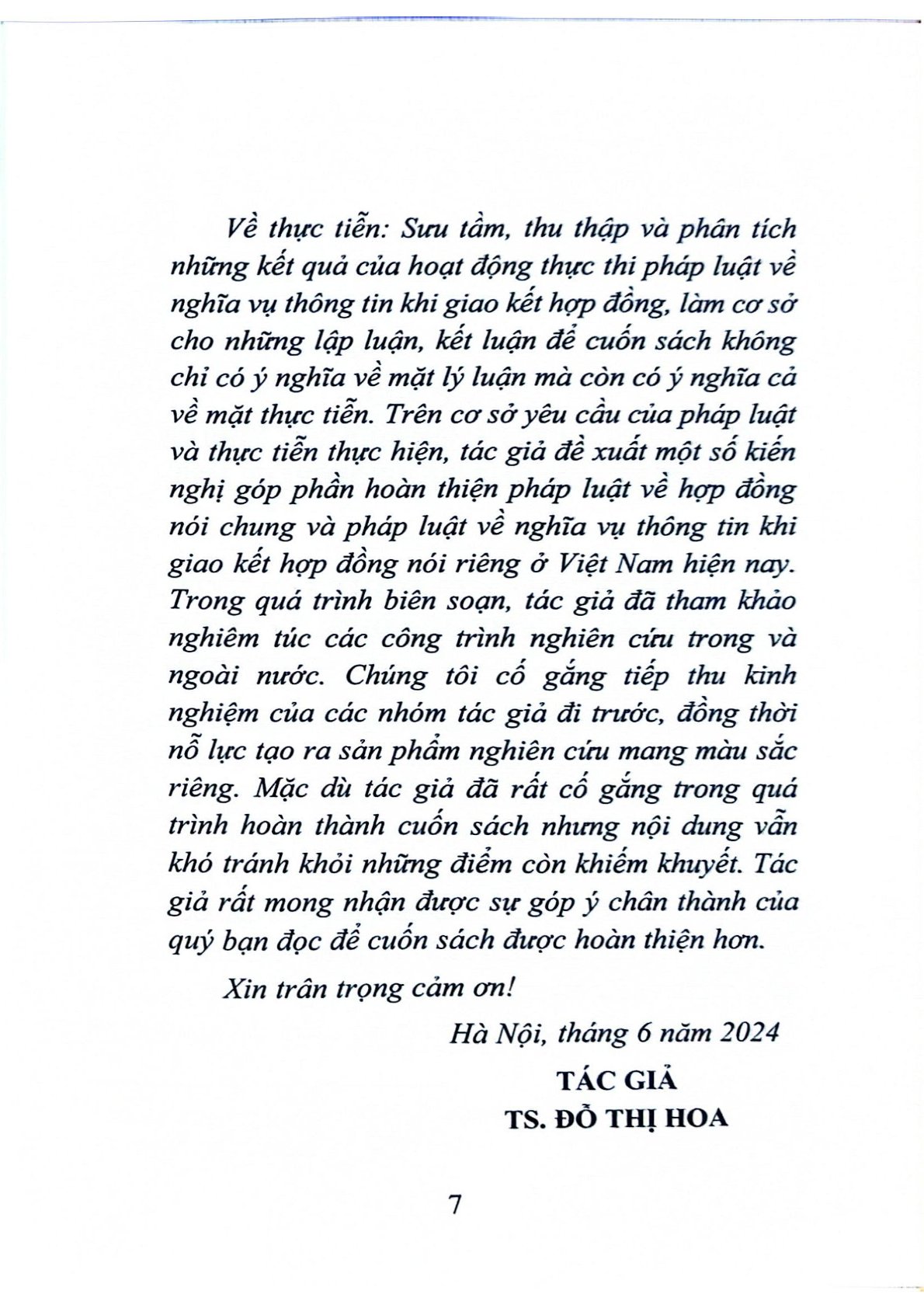 Pháp Luật Về Nghĩa Vụ Thông Tin Khi Giao Kết Hợp Đồng Ở Việt Nam Hiện Nay  - TS.Đỗ Thị Hoa