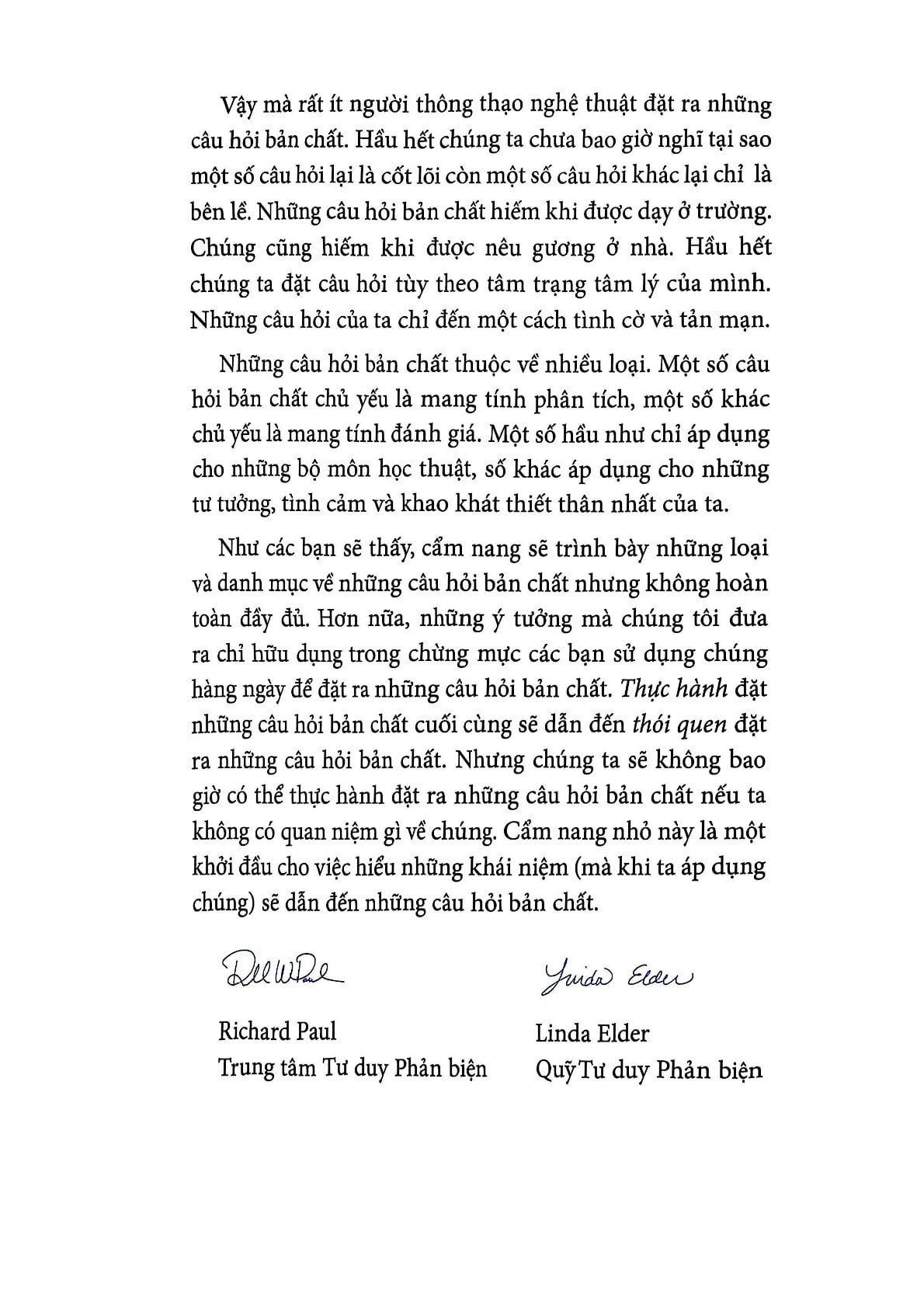 Cẩm Nang Tư Duy Đặt Câu Hỏi Bản Chất - Richard Paul, Linda Elder
