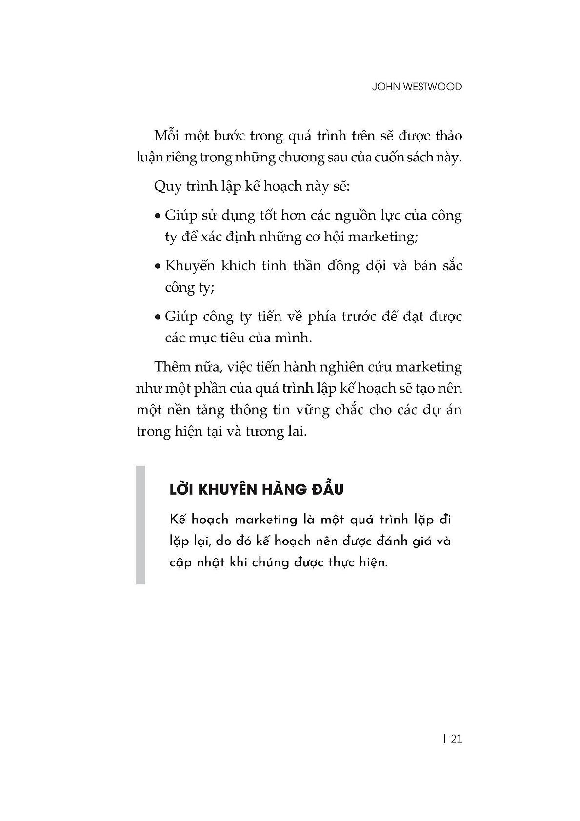 Marketing Plan - John Westwood