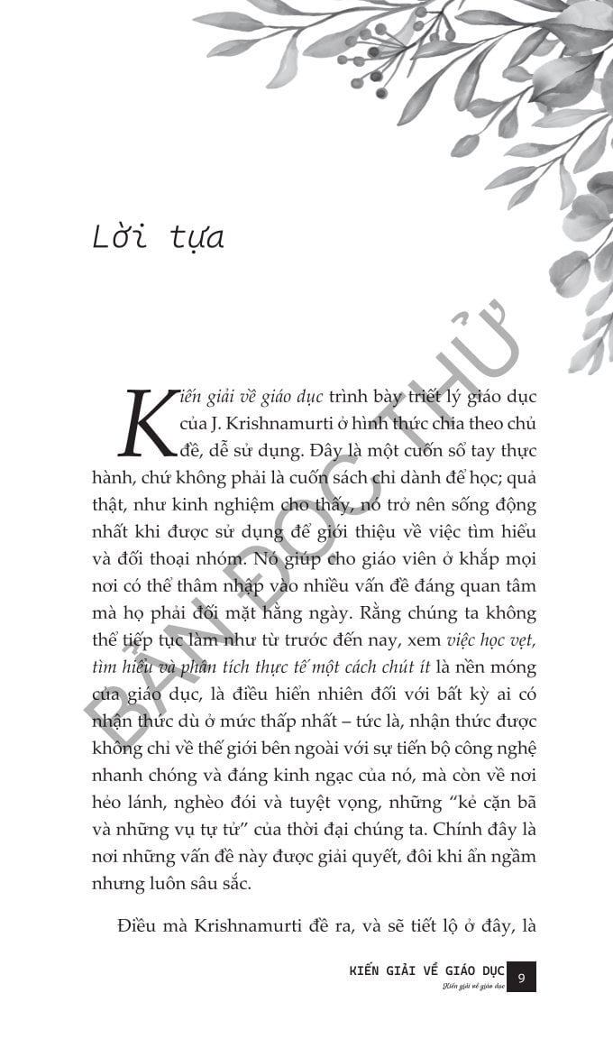 Kiến Giải Về Giáo Dục - J. Krishnamurti