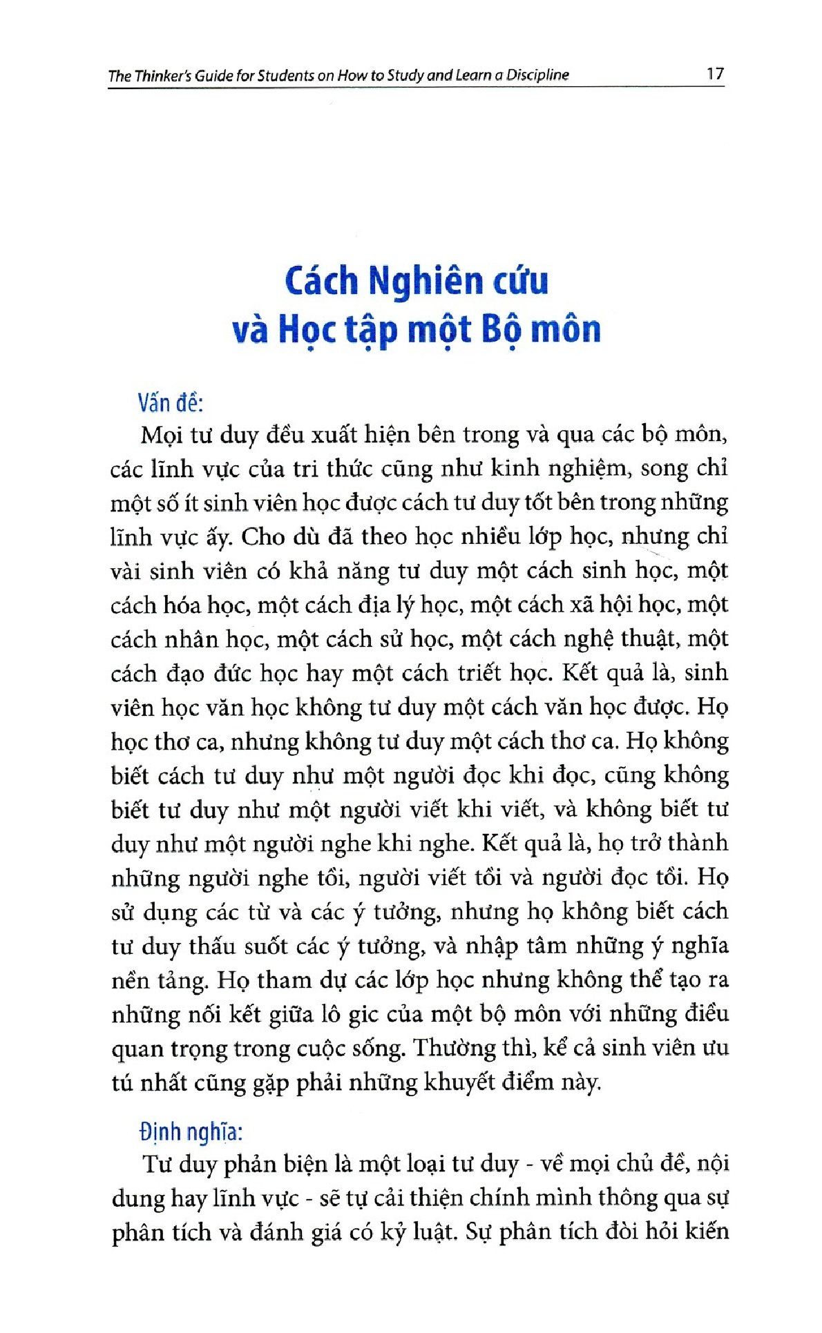 Cẩm Nang Tư Duy Học Tập Và Nghiên Cứu - Richard Pauld, Linda Elder