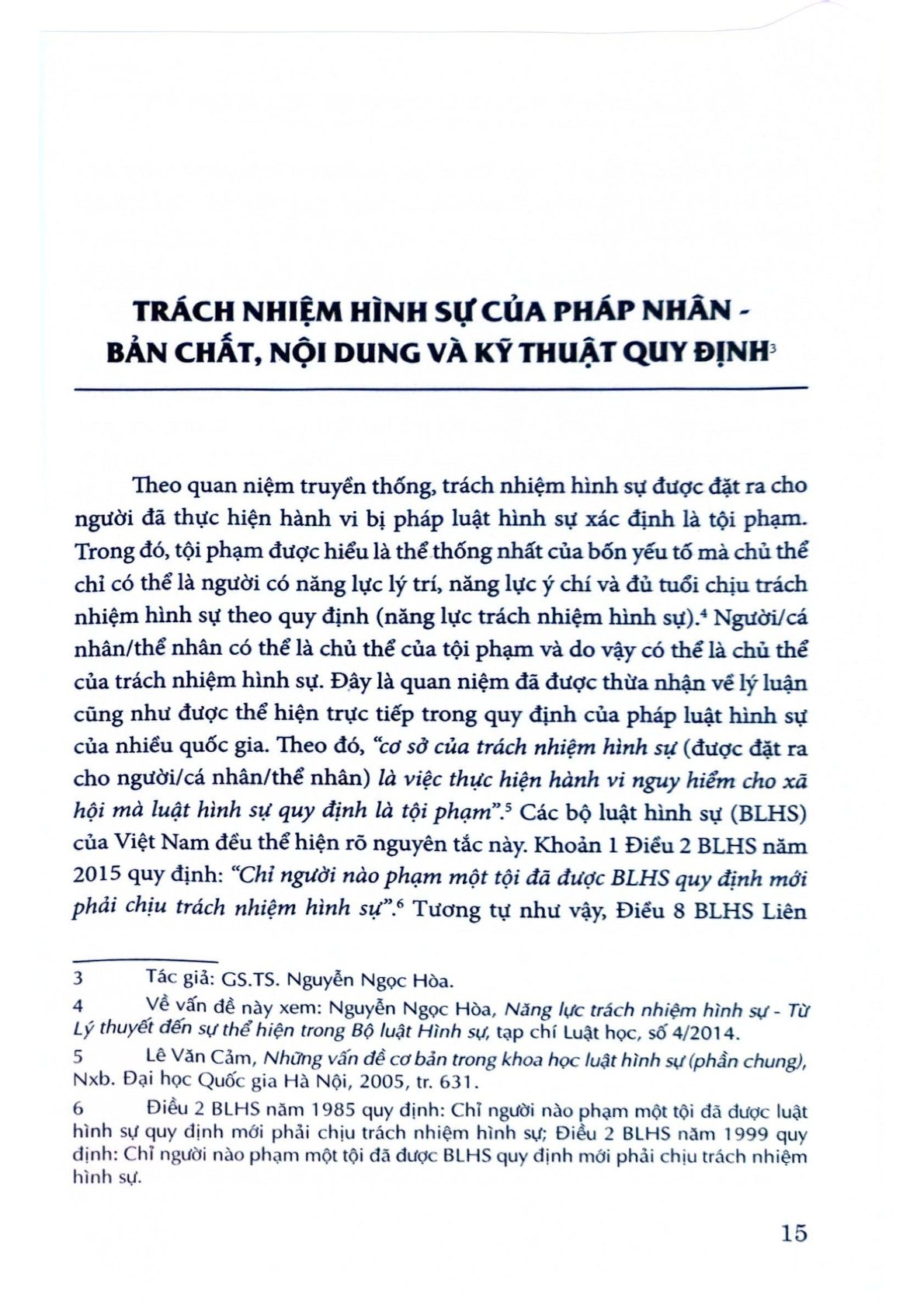 Trách Nhiệm Hình Sự Của Pháp Nhân Thương Mại -Nhận Thức Cần Thống Nhất?  - GS.TS Nguyễn Ngọc Hòa