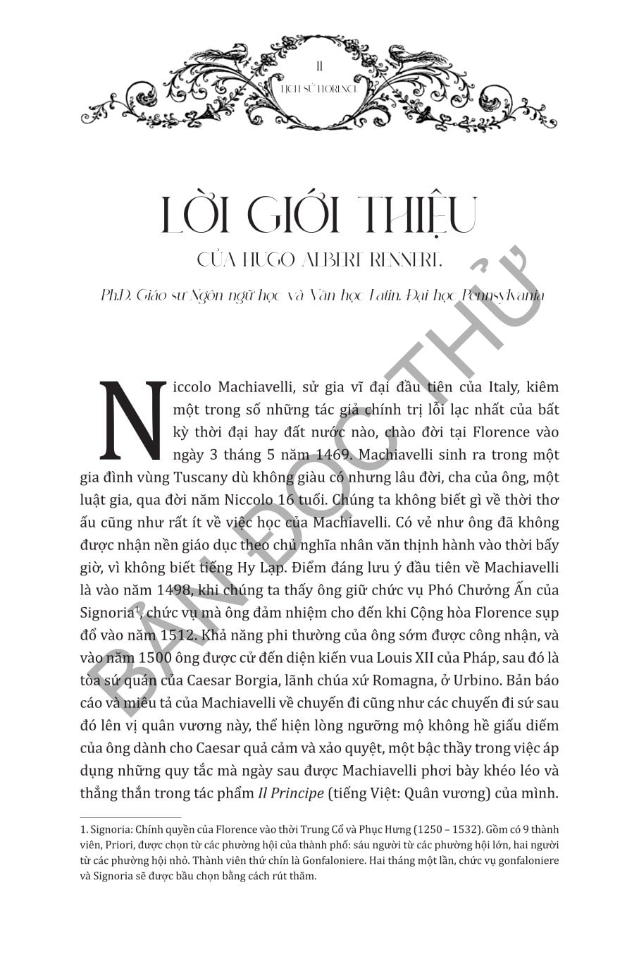 Lịch Sử Florence - Tham Vọng Và Quyền Lực Kiến Tạo Thời Kỳ Phục Hưng - Niccolo Machiavelli