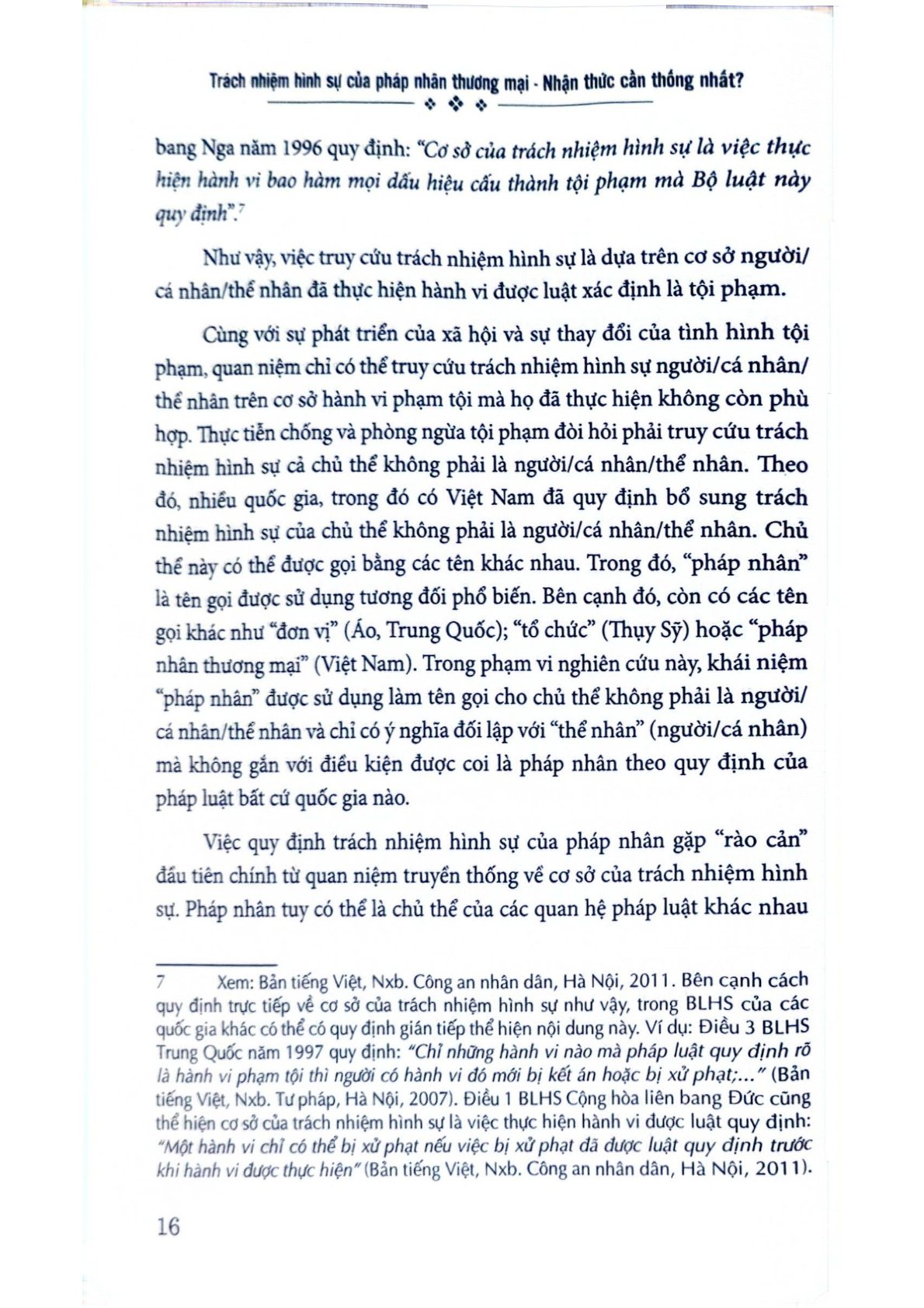 Trách Nhiệm Hình Sự Của Pháp Nhân Thương Mại -Nhận Thức Cần Thống Nhất?  - GS.TS Nguyễn Ngọc Hòa