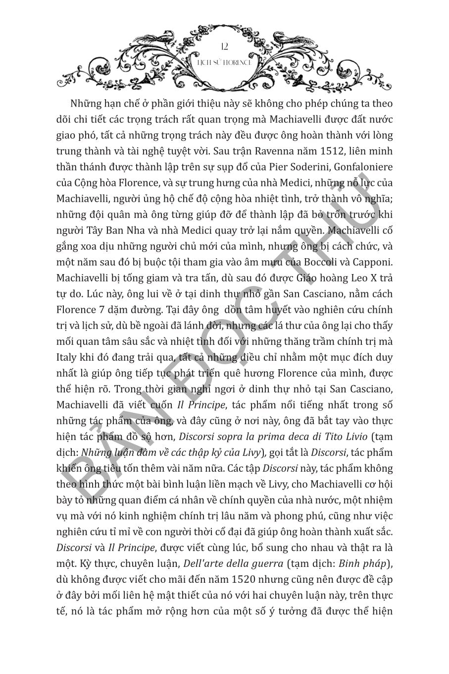 Lịch Sử Florence - Tham Vọng Và Quyền Lực Kiến Tạo Thời Kỳ Phục Hưng - Niccolo Machiavelli