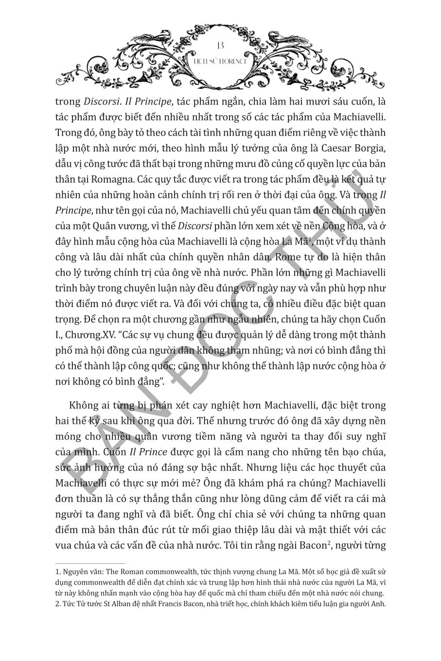 Lịch Sử Florence - Tham Vọng Và Quyền Lực Kiến Tạo Thời Kỳ Phục Hưng - Niccolo Machiavelli