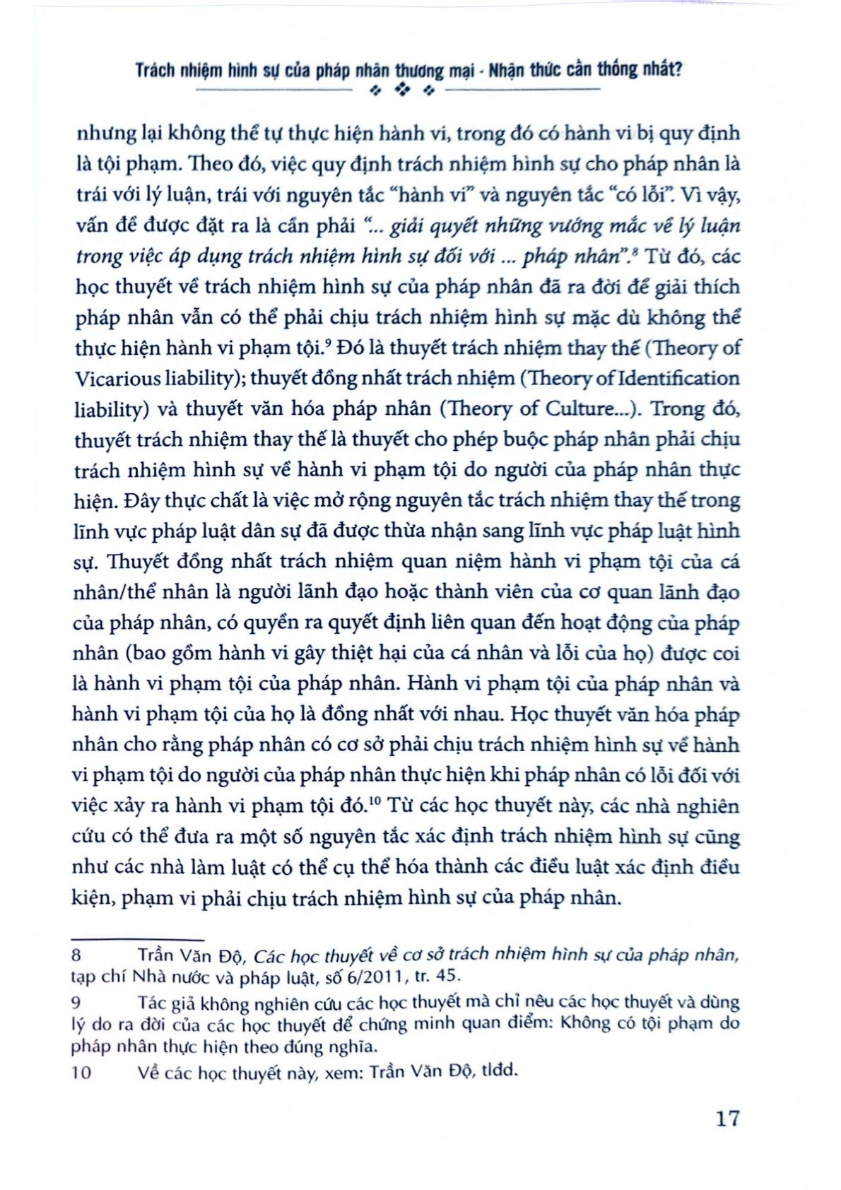 Trách Nhiệm Hình Sự Của Pháp Nhân Thương Mại -Nhận Thức Cần Thống Nhất?  - GS.TS Nguyễn Ngọc Hòa