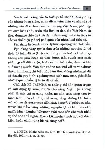  Vận Dụng Những Giá Trị Bền Vững Của Tư Tưởng Hồ Chí Minh Trong Bảo Vệ Nền Tảng Tư Tưởng Của Đảng - TS. Lê Trung Kiên 
(chủ biên) (XB 2024) 