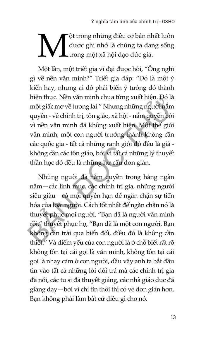 Ý Nghĩa Tâm Linh Của Chính Trị - Osho