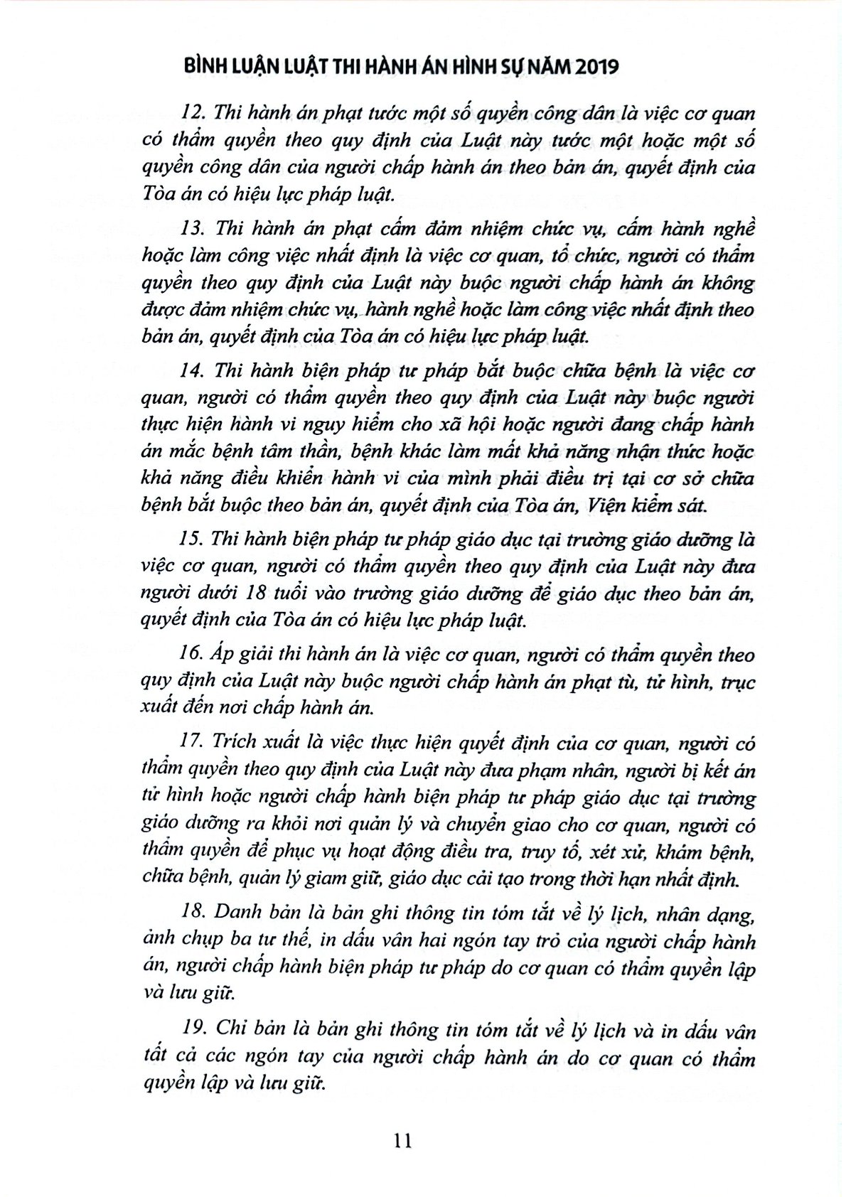 Bình Luận Luật Thi Hành Án Hình Sự Năm 2019 (Sách Chuyên Khảo) - Thượng tướng Lê Quý Vương