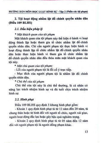  Hướng Dẫn Môn Học Luật Hình Sự - Tập 2 (Phần Các Tội Phạm)  - PGS.TS. Cao Thị Oanh 