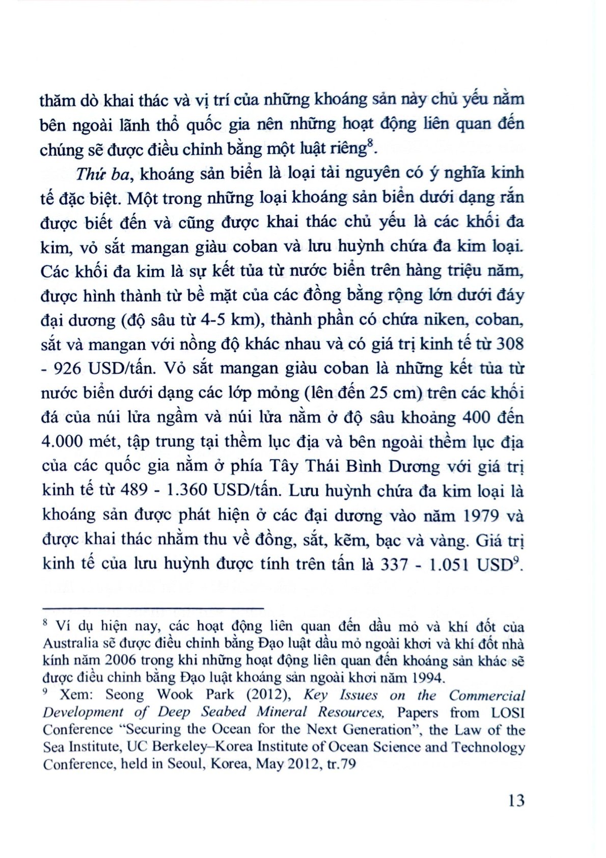 Pháp Luật Quốc Tế Về Quản Lý Tài Nguyên Khoáng Sản Biển Và Thực Tiễn Của Việt Nam - TS. Phạm Hồng Hạnh