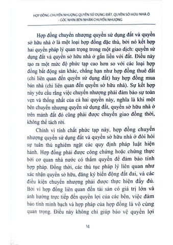  Soạn Thảo Hợp Đồng Hiệu Quả (Tuyển Tập) Hợp Đồng Chuyển Nhượng Quyền Sử Dụng Đất, Quyền Sở Hữu Nhà Ở Góc Nhìn Bên Nhận Chuyển Nhượng - ThS. Trần Chí Thành 