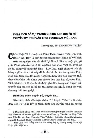  Phật Tích : Trung Tâm Phật Giáo Cổ Nhất Ở Việt Nam - Thượng tọa, TS. Thích Đức Thiện - ThS. Nguyễn Thái Bình (Đồng chủ biên) (CTQG) 