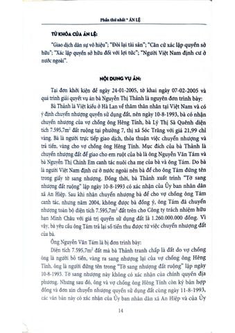  39 Án Lệ Và Các Giải Đáp Nghiệp Vụ Của Tòa Án Nhân Dân Tối Cao - Từ Năm 2016 Đến Năm 2020  - ThS. Tạ Đình Tuyên 