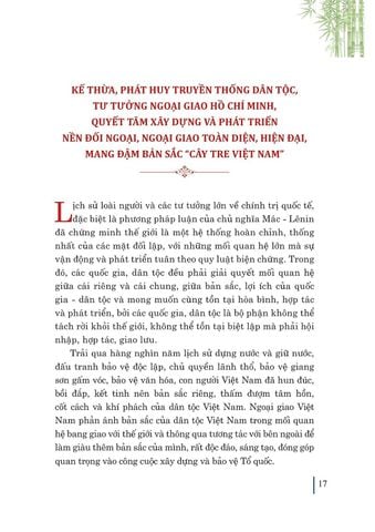  Xây Dựng Và Phát Triển Nền Đối Ngoại, Ngoại Giao Việt Nam Toàn Diện, Hiện Đại, Mang Đậm Bản Sắc “Cây Tre Việt Nam” - Nguyễn Phú Trọng (XB 2024) 