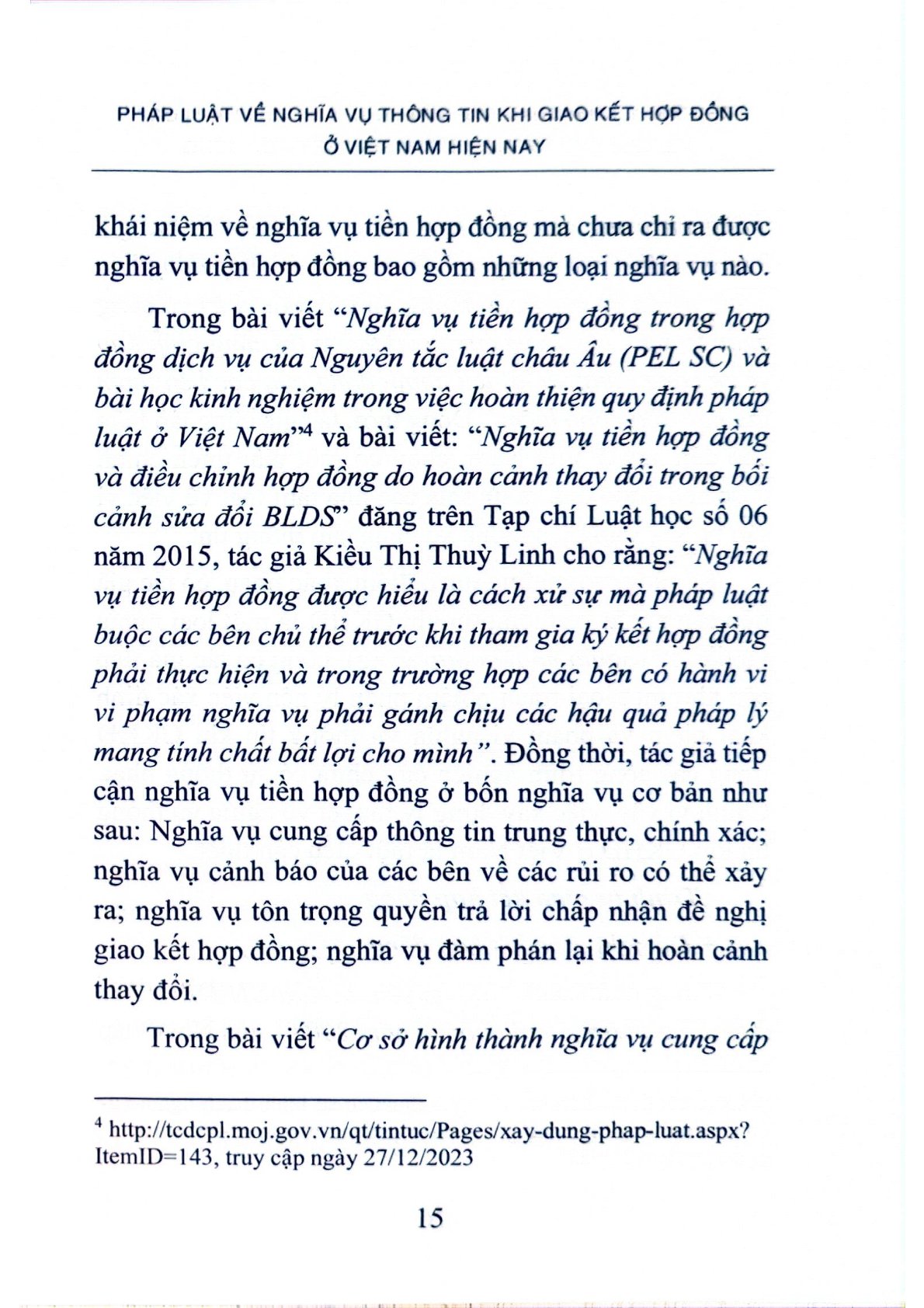 Pháp Luật Về Nghĩa Vụ Thông Tin Khi Giao Kết Hợp Đồng Ở Việt Nam Hiện Nay  - TS.Đỗ Thị Hoa