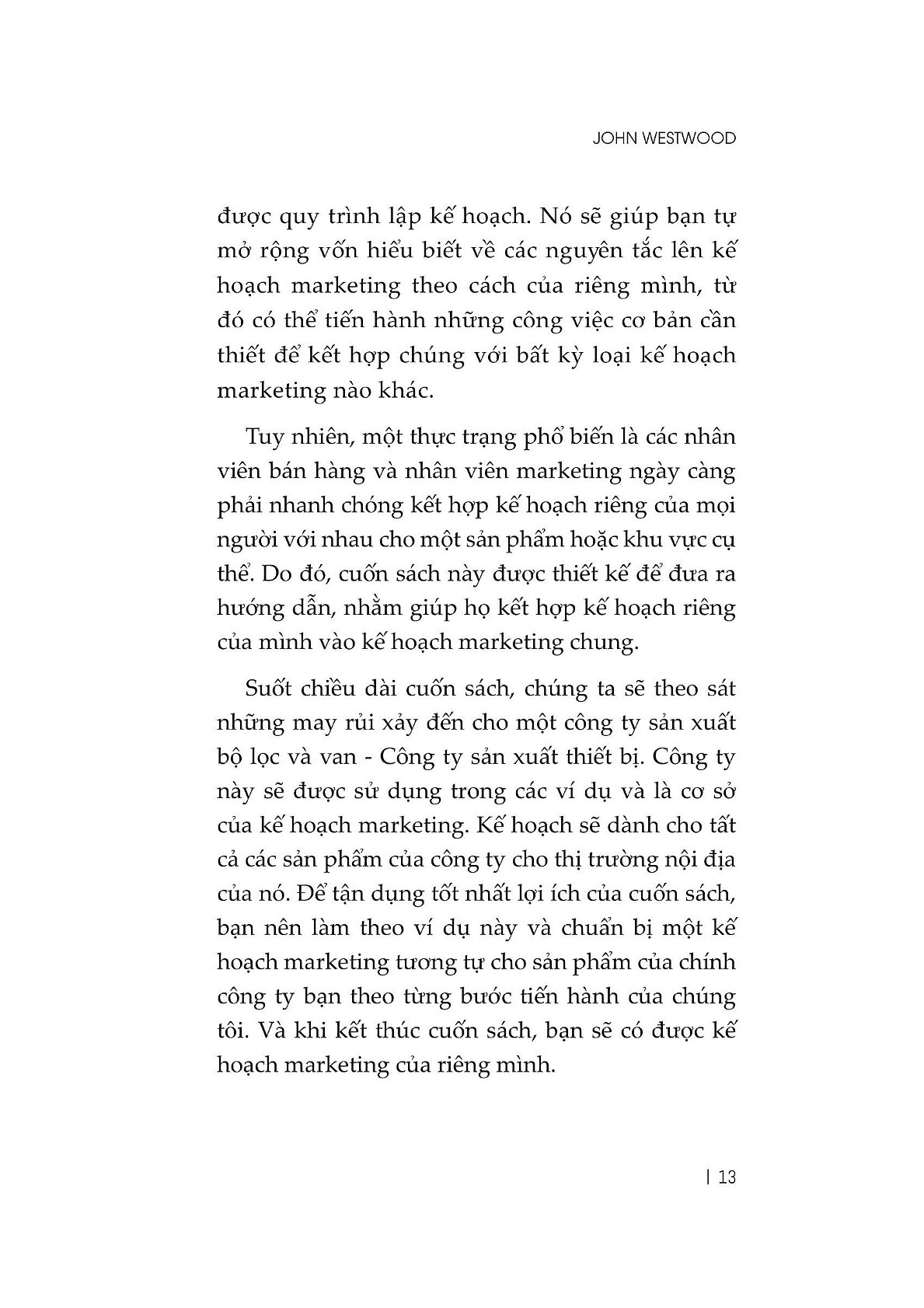 Marketing Plan - John Westwood