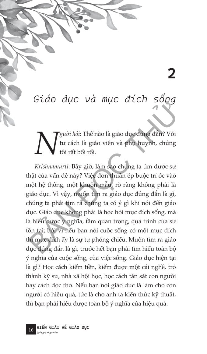 Kiến Giải Về Giáo Dục - J. Krishnamurti