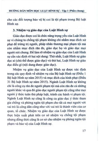  Hướng Dẫn Môn Học Luật Hình Sự - Tập 1 (Phần Chung)  - PGS.TS. Cao Thị Oanh 