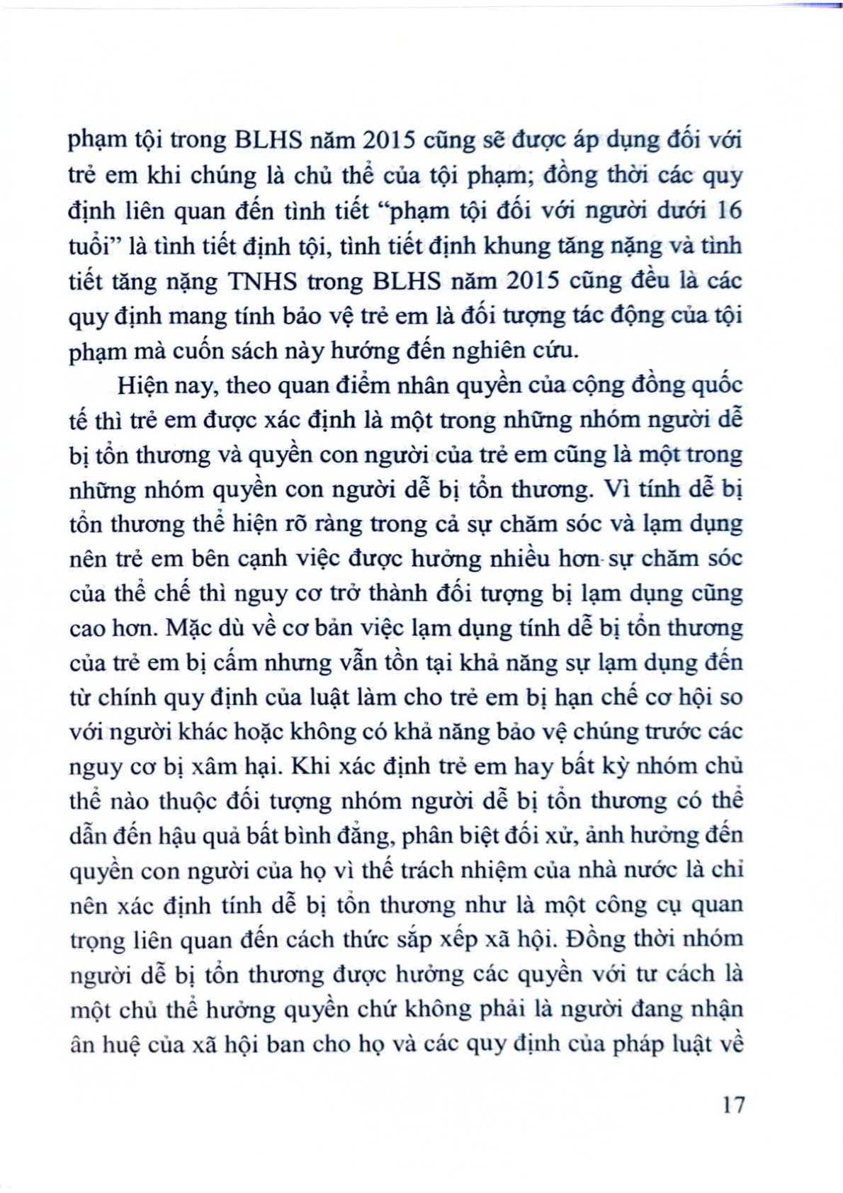 Bảo Vệ Quyền Con Người Của Trẻ Em Bằng Pháp Luật Hình Sự Việt Nam  - TS. Vũ Thị Phượng