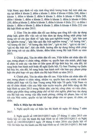  So Sánh Bộ Luật Hình Sự Năm 1999 (Được Sửa Đổi,Bổ Sung Năm 2009) Với Bộ Luật Hình Sự  Năm 2015 Sửa Đổi, Bổ Sung Năm 2017  - GS.TS. Trần Minh Hưởng ( Chủ biên) 