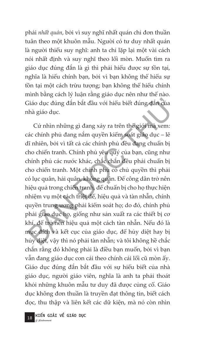 Kiến Giải Về Giáo Dục - J. Krishnamurti