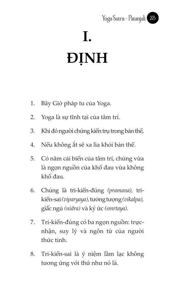 Yoga Sutra (Dịch Từ Tiếng Phạn) - Patanjali
