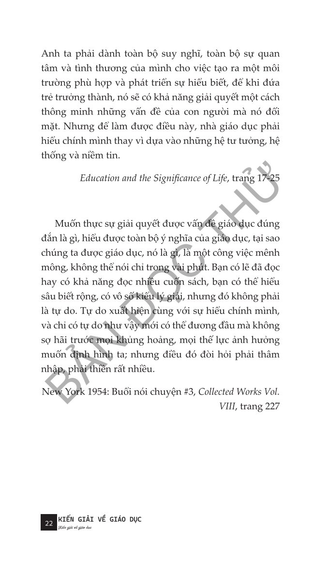 Kiến Giải Về Giáo Dục - J. Krishnamurti