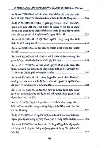  39 Án Lệ Và Các Giải Đáp Nghiệp Vụ Của Tòa Án Nhân Dân Tối Cao - Từ Năm 2016 Đến Năm 2020  - ThS. Tạ Đình Tuyên 