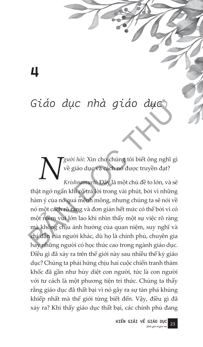 Kiến Giải Về Giáo Dục - J. Krishnamurti