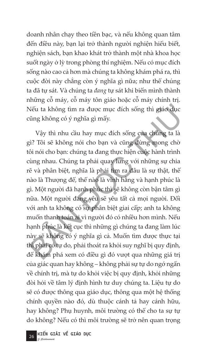 Kiến Giải Về Giáo Dục - J. Krishnamurti