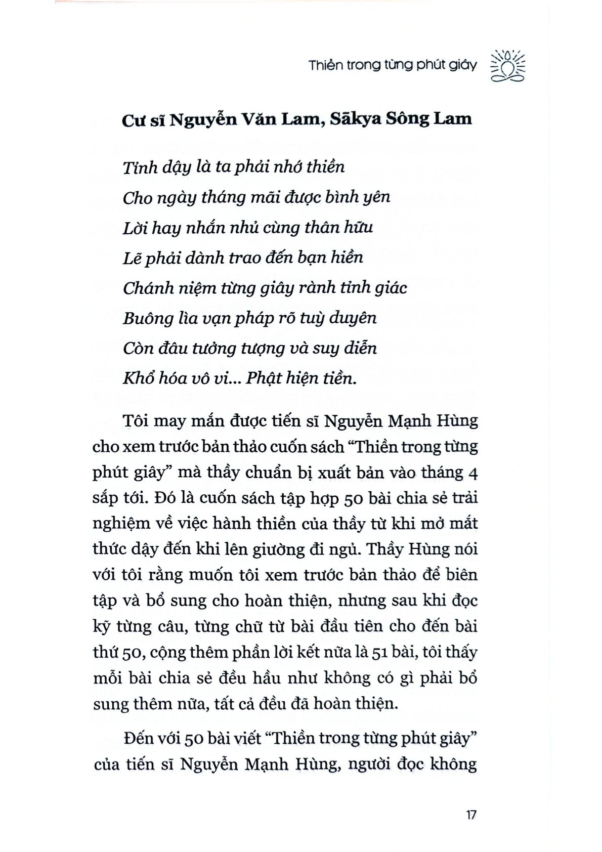 Thiền Trong Từng Phút Giây - Nguyễn Mạnh Hùng