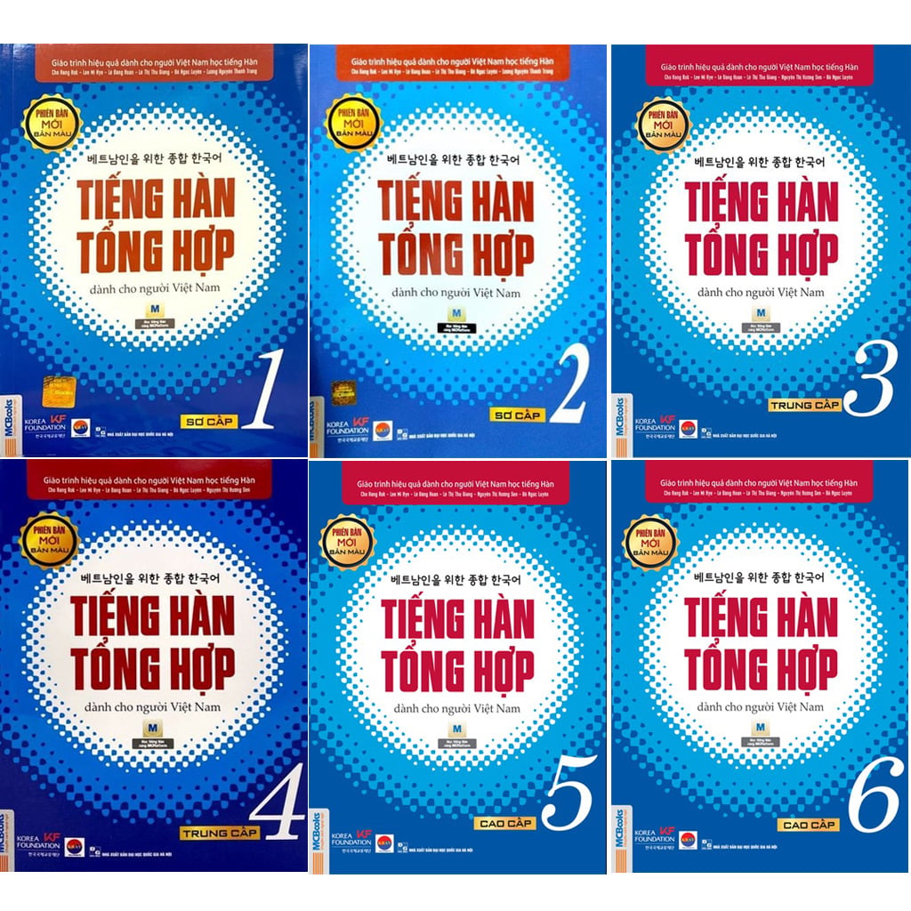 Combo 6 Quyển Tiếng Hàn Tổng Hợp Dành Cho Người Việt Nam (Sơ cấp 1 + Sơ cấp 2 + Trung cấp 3 + Trung cấp 4 + Cao cấp 5 + Cao cấp 6) Bản Màu - Nhiều Tác Giả